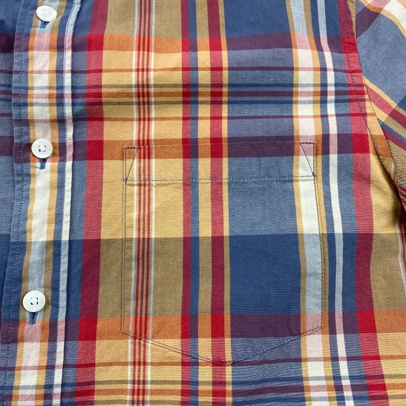 J. Crew Shirt Men Small S Multicolor Plaid Button Up Slim Fit Short Sleeve - Picture 3 of 10